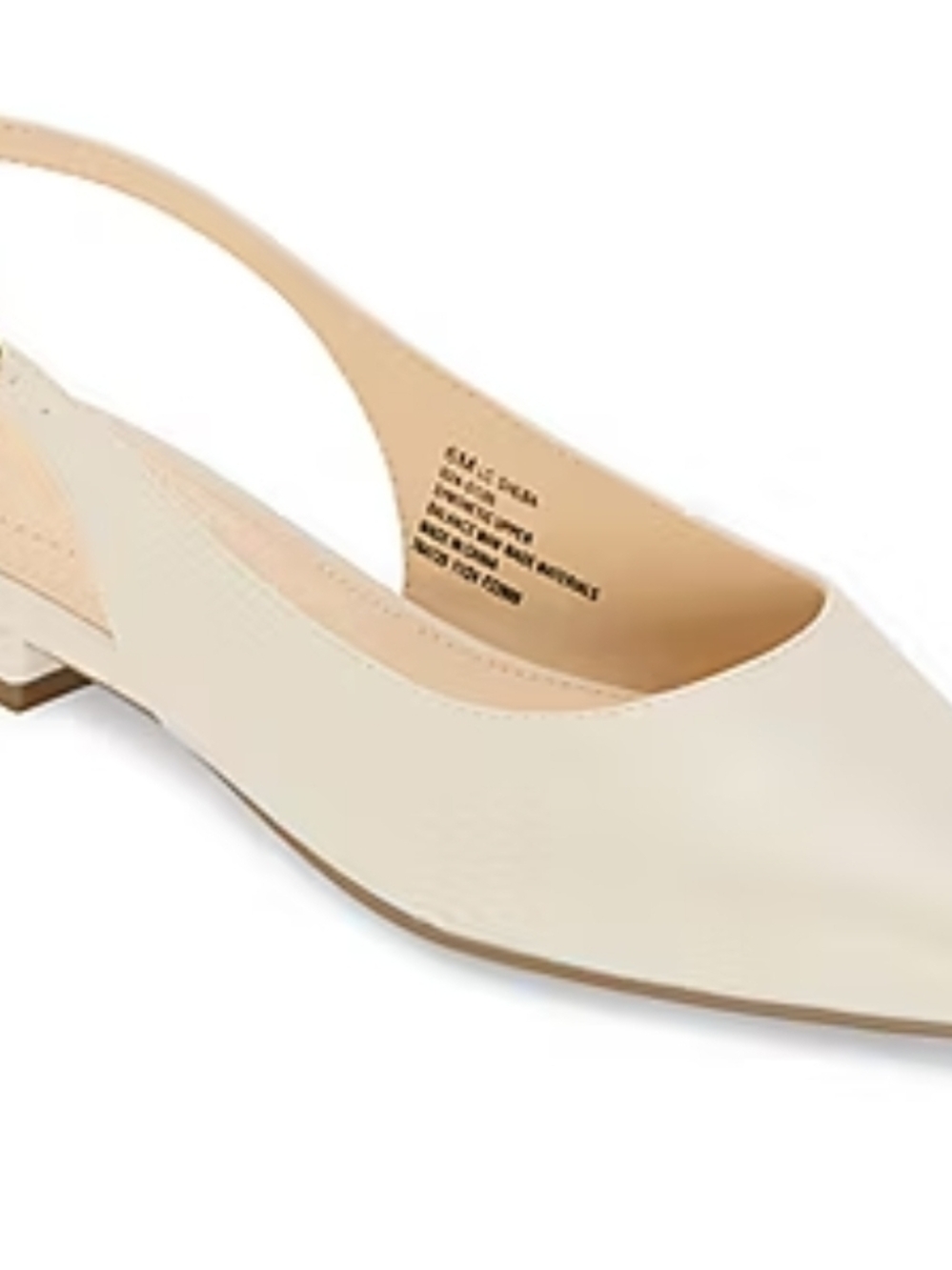 Liz Claiborne Beige Pointed Slingback Flats